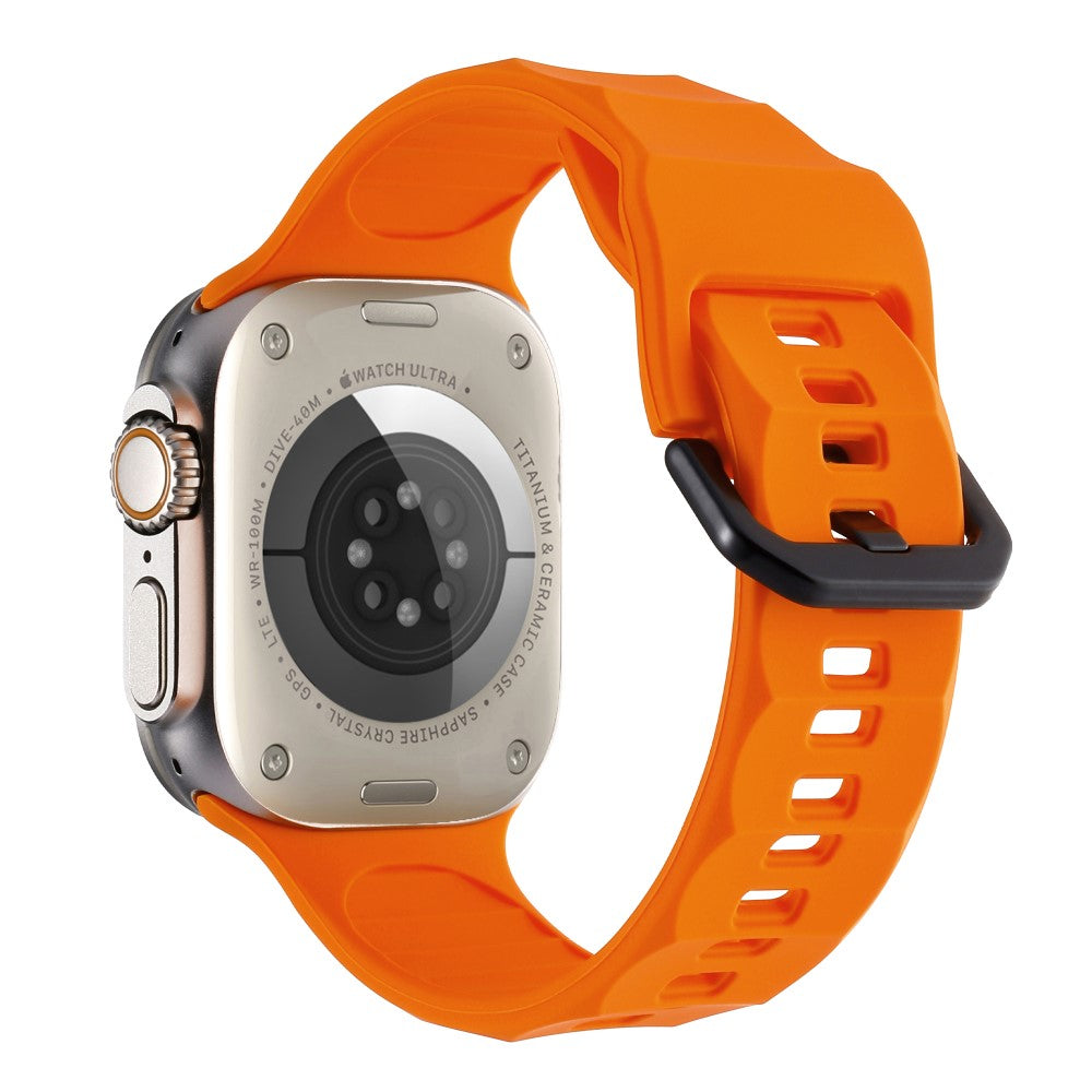 Glimrende Metal Og Silikone Universal Rem passer til Apple Smartwatch - Orange#serie_4