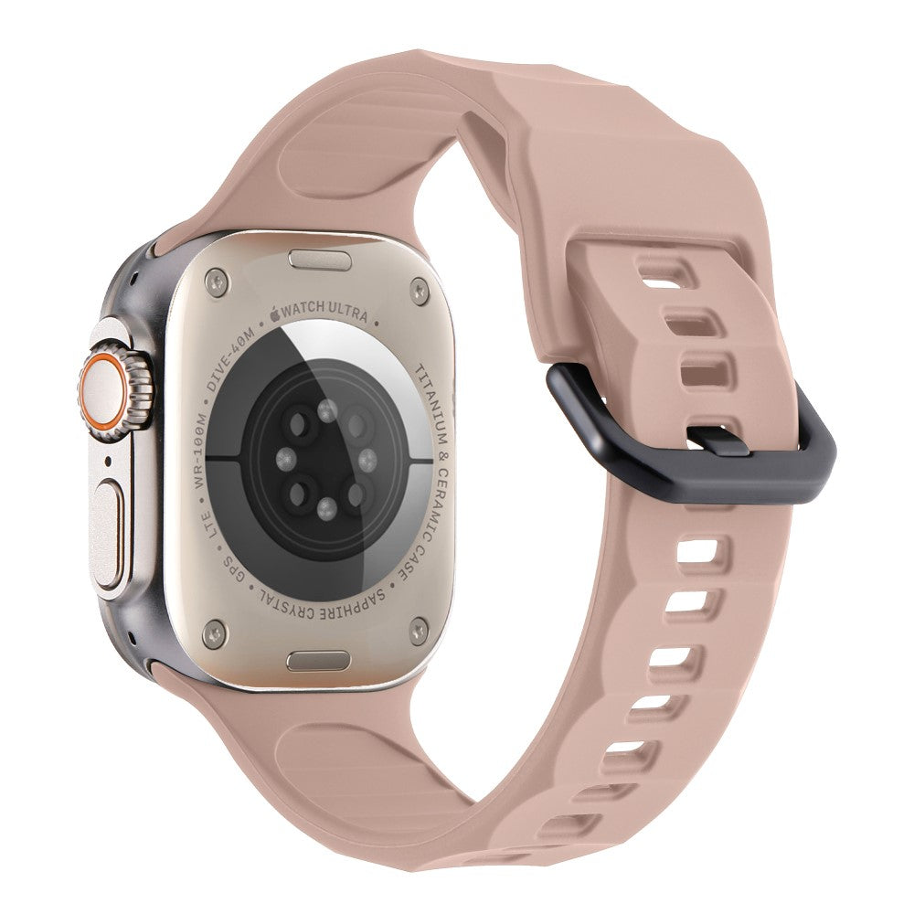 Glimrende Metal Og Silikone Universal Rem passer til Apple Smartwatch - Pink#serie_5