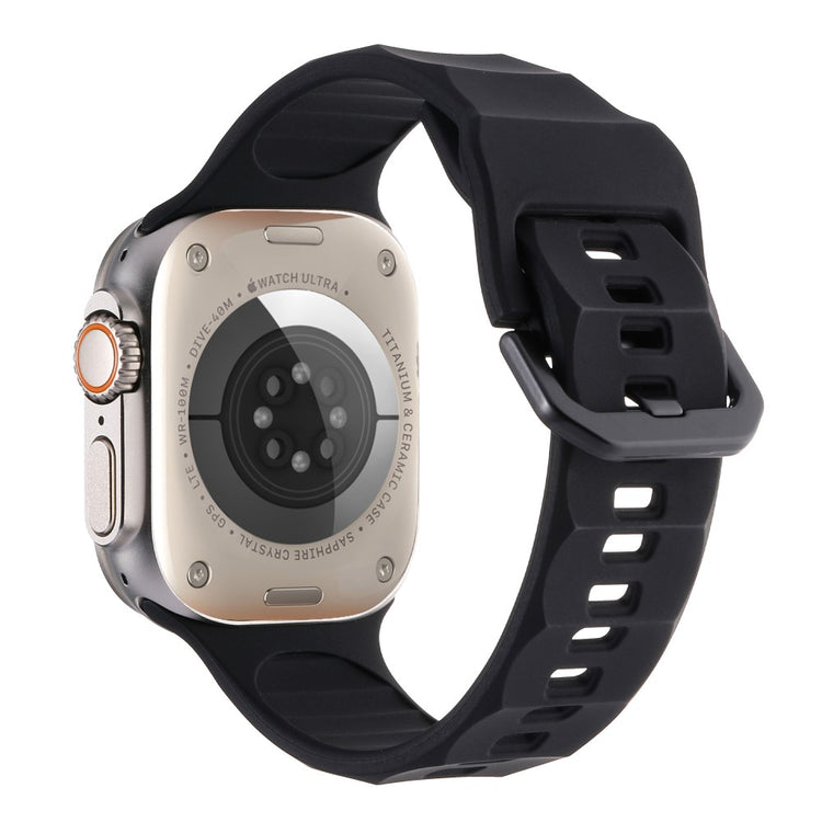 Glimrende Metal Og Silikone Universal Rem passer til Apple Smartwatch - Sort#serie_6