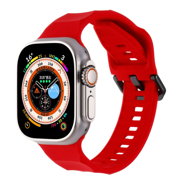 Glimrende Metal Og Silikone Universal Rem passer til Apple Smartwatch - Rød#serie_7