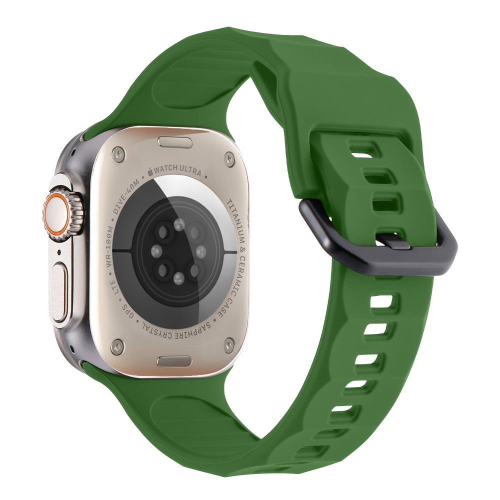 Glimrende Metal Og Silikone Universal Rem passer til Apple Smartwatch - Grøn#serie_8