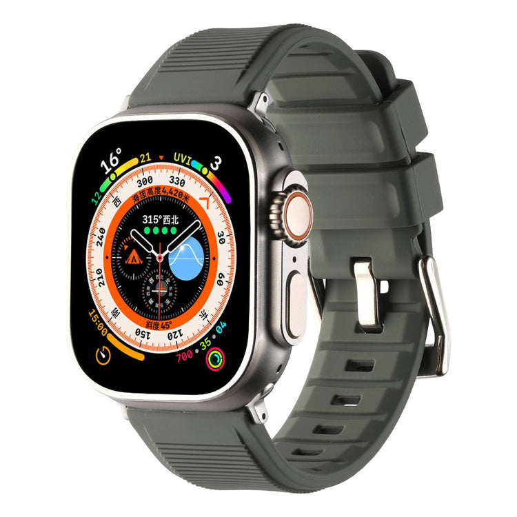 Meget Holdbart Silikone Universal Rem passer til Apple Smartwatch - Sølv#serie_10
