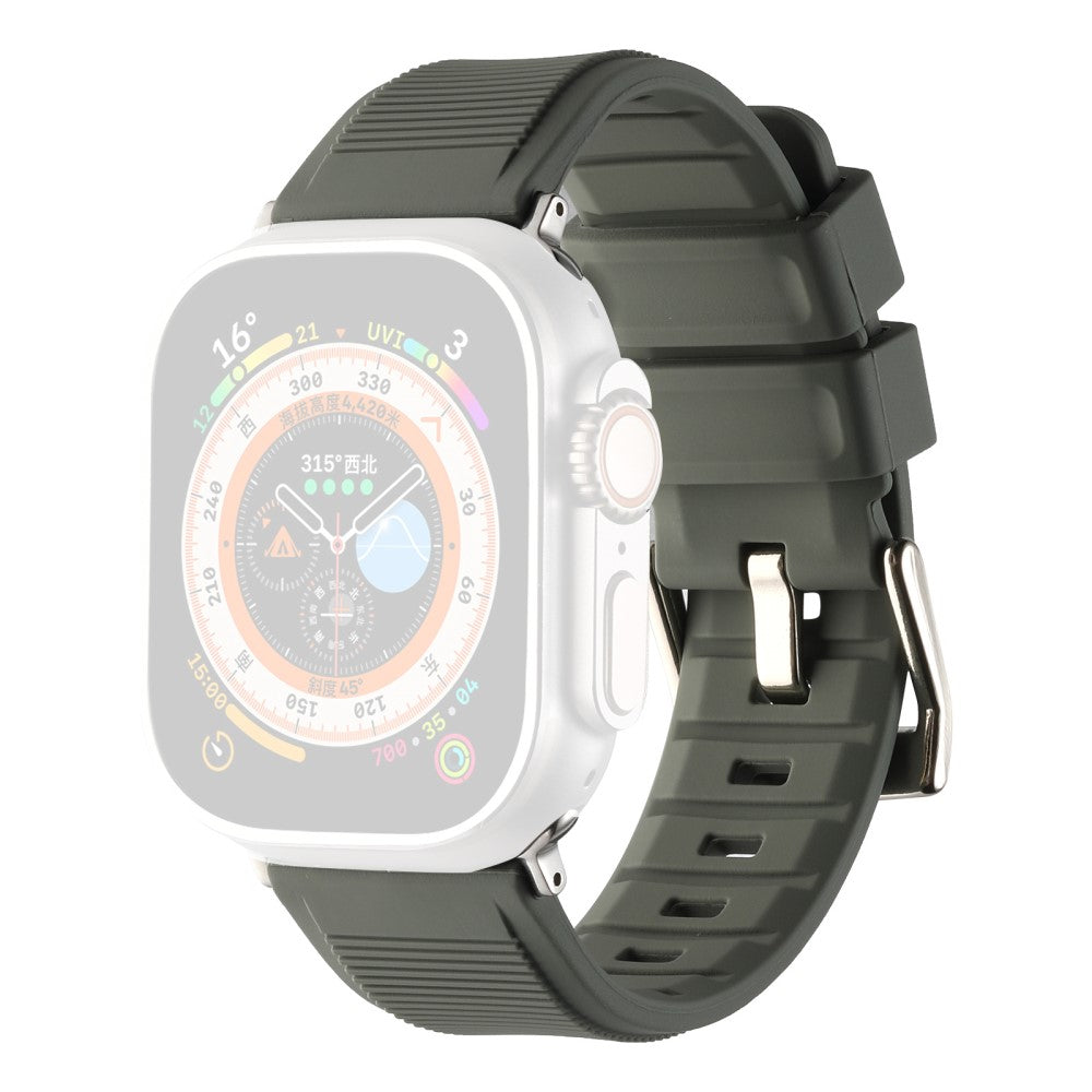 Meget Holdbart Silikone Universal Rem passer til Apple Smartwatch - Sølv#serie_10