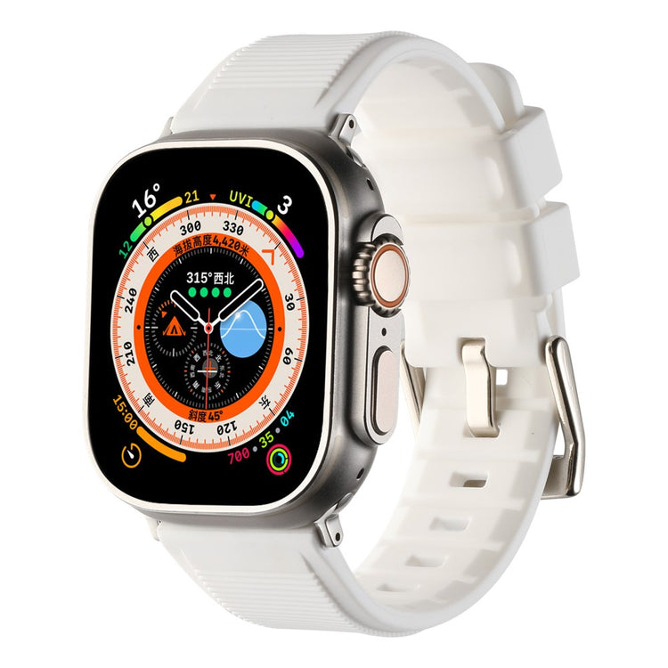 Meget Holdbart Silikone Universal Rem passer til Apple Smartwatch - Hvid#serie_3