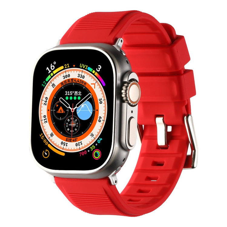 Meget Holdbart Silikone Universal Rem passer til Apple Smartwatch - Rød#serie_4