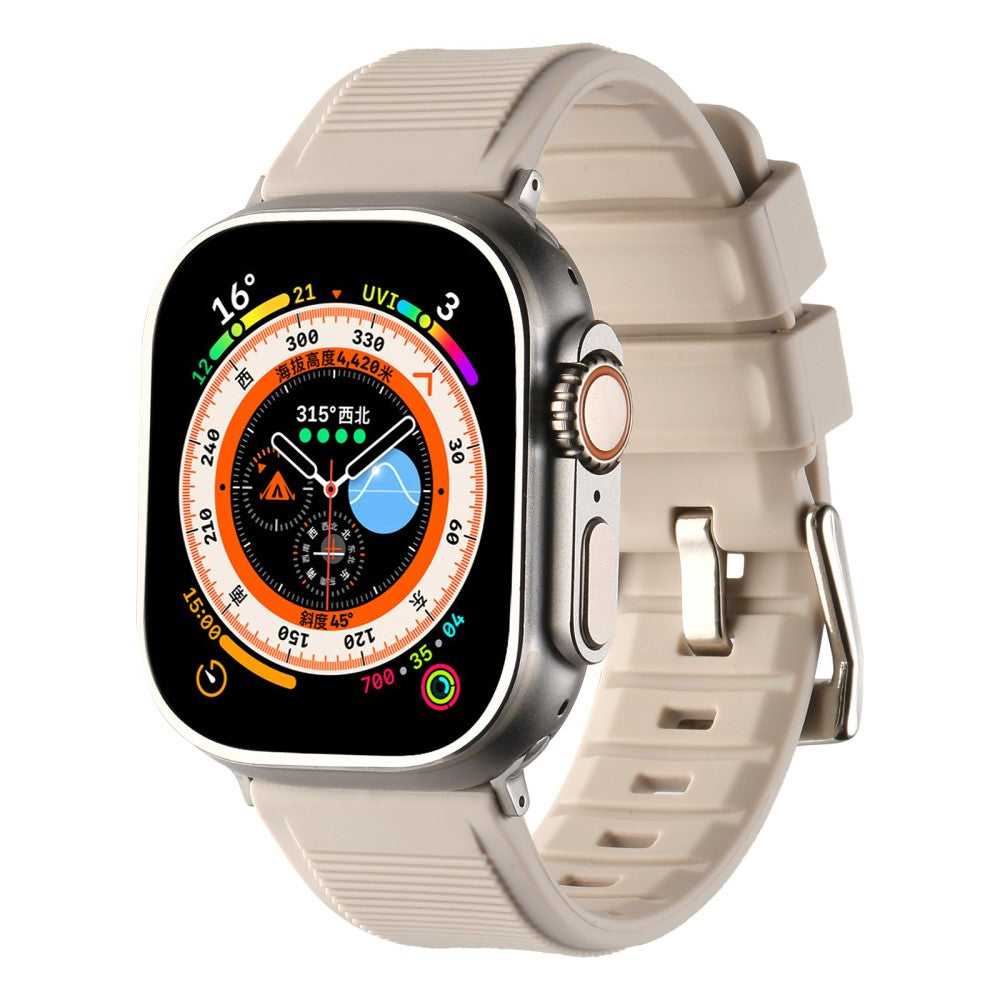 Meget Holdbart Silikone Universal Rem passer til Apple Smartwatch - Hvid#serie_7