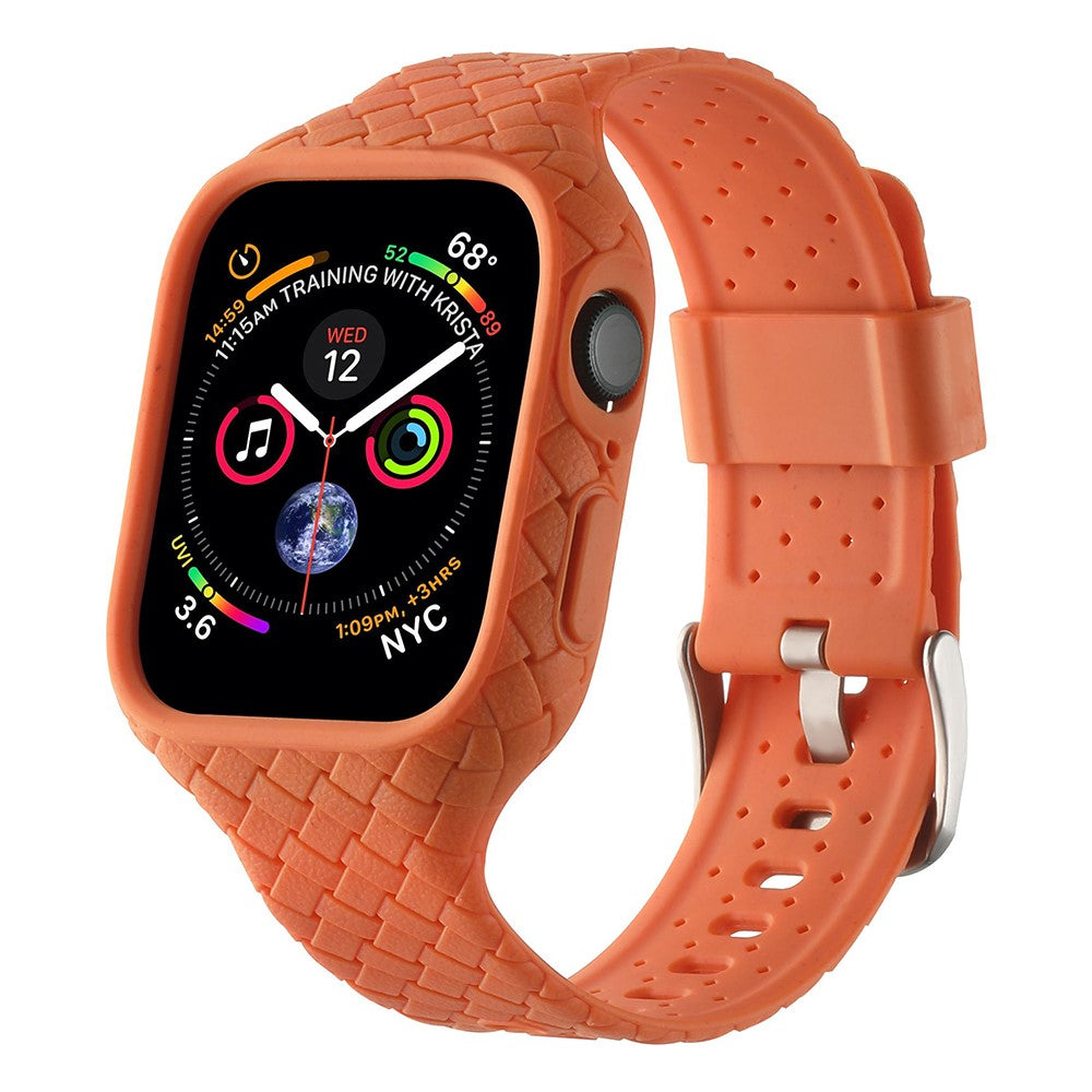 Metal Og Silikone Universal Rem passer til Apple Watch Series 8 (45mm) / Apple Watch Series 7 45mm - Orange#serie_2