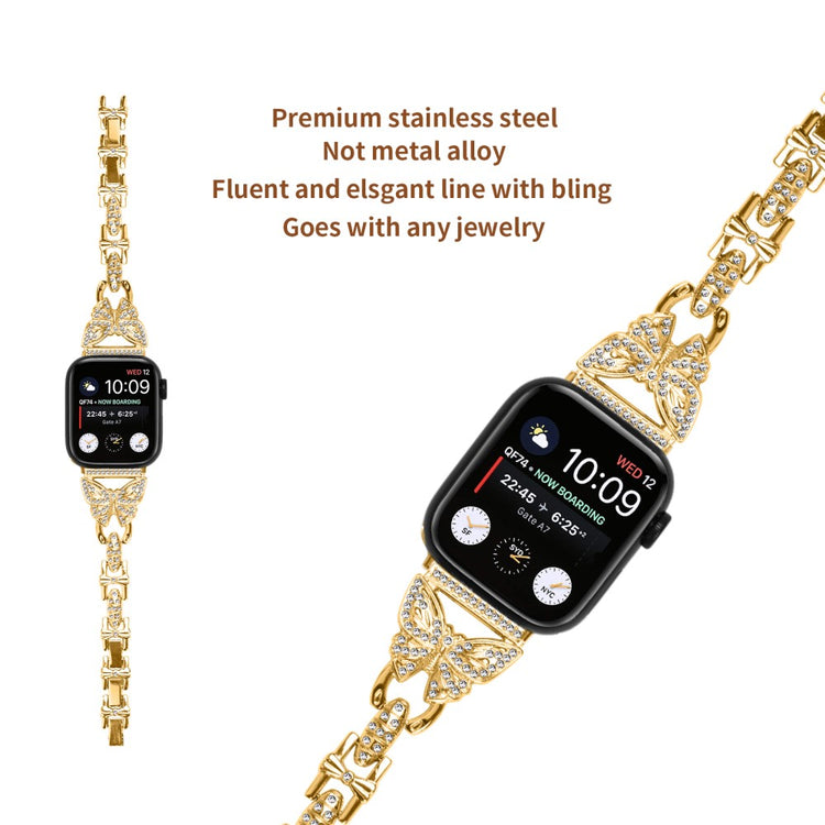 Flot Metal Universal Rem passer til Apple Smartwatch - Guld#serie_2