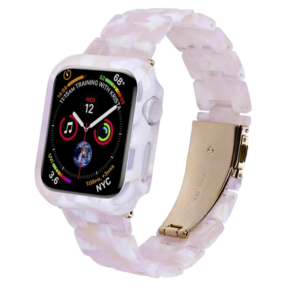 Metal Og Plastik Universal Rem passer til Apple Watch Series 8 (45mm) / Apple Watch Series 7 45mm - Pink#serie_3