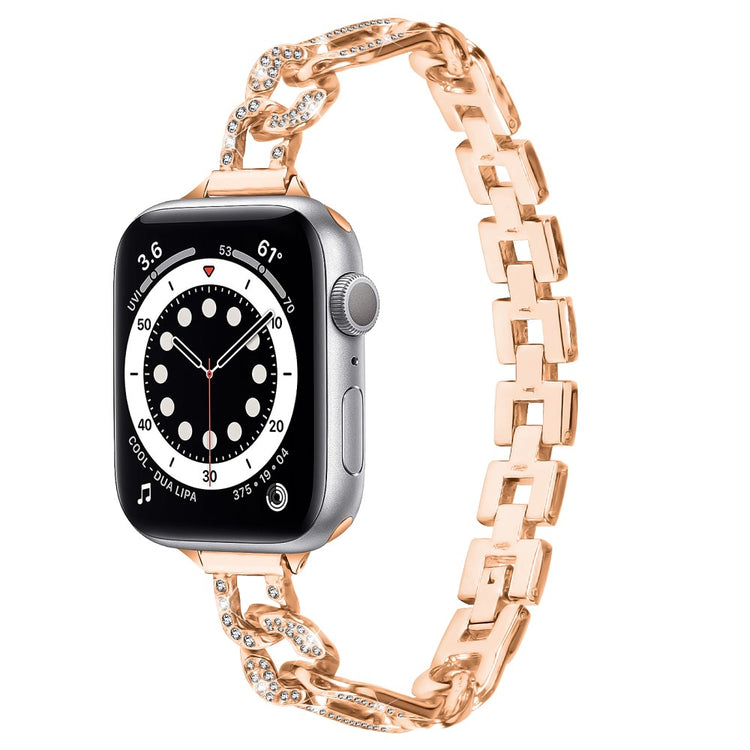Super Cool Metal Og Rhinsten Universal Rem passer til Apple Smartwatch - Pink#serie_2