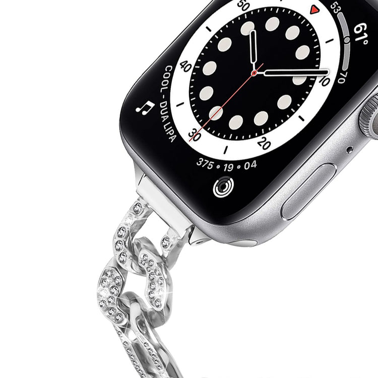Super Cool Metal Og Rhinsten Universal Rem passer til Apple Smartwatch - Sølv#serie_3