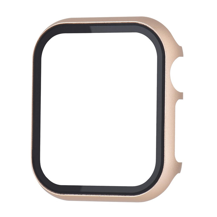 Super Fed Universal Cover med Skærmbeskytter i Metal og Hærdet Glas passer til Apple Smartwatch - Guld#serie_3
