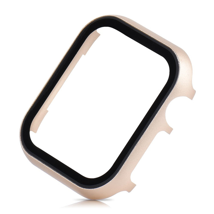 Super Fed Universal Cover med Skærmbeskytter i Metal og Hærdet Glas passer til Apple Smartwatch - Guld#serie_3