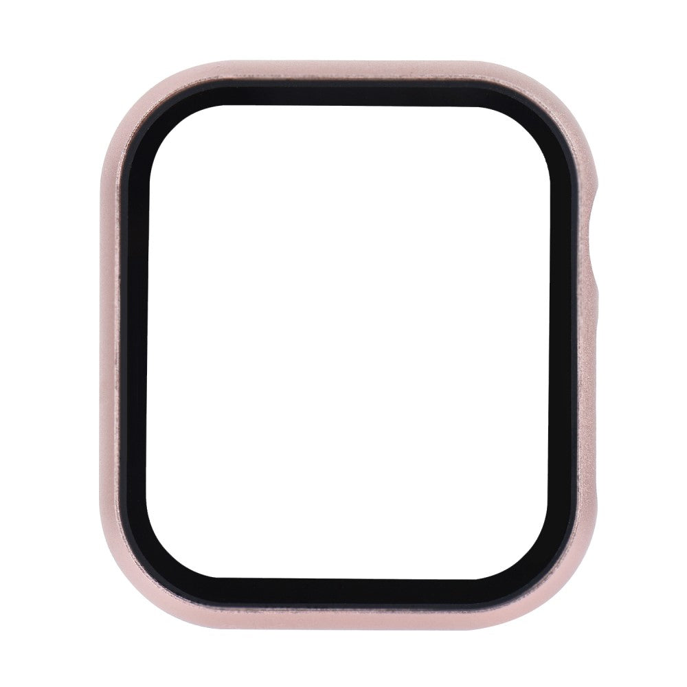 Super Fed Universal Cover med Skærmbeskytter i Metal og Hærdet Glas passer til Apple Smartwatch - Pink#serie_4
