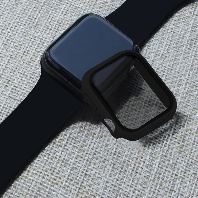 Meget Fed Universal Cover med Skærmbeskytter i Plastik og Hærdet Glas passer til Apple Smartwatch - Sort#serie_1