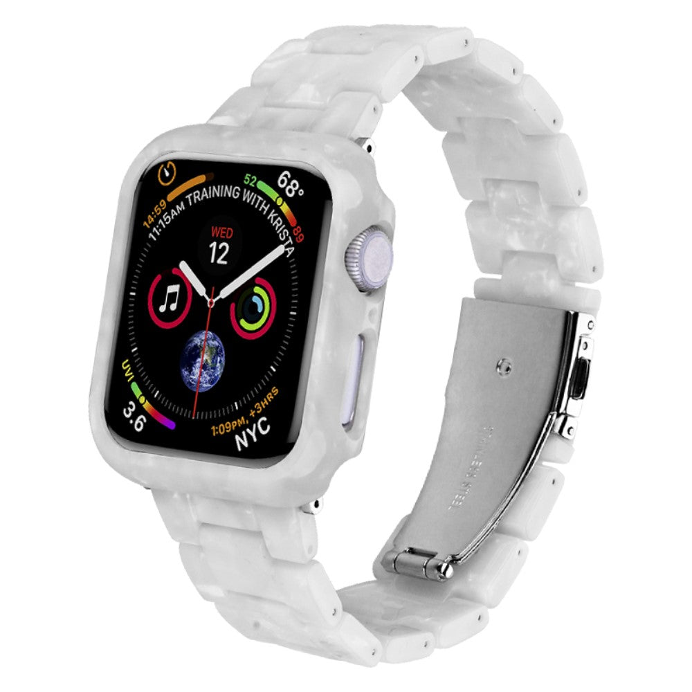 Flot Metal Og Plastik Universal Rem passer til Apple Smartwatch - Hvid#serie_11