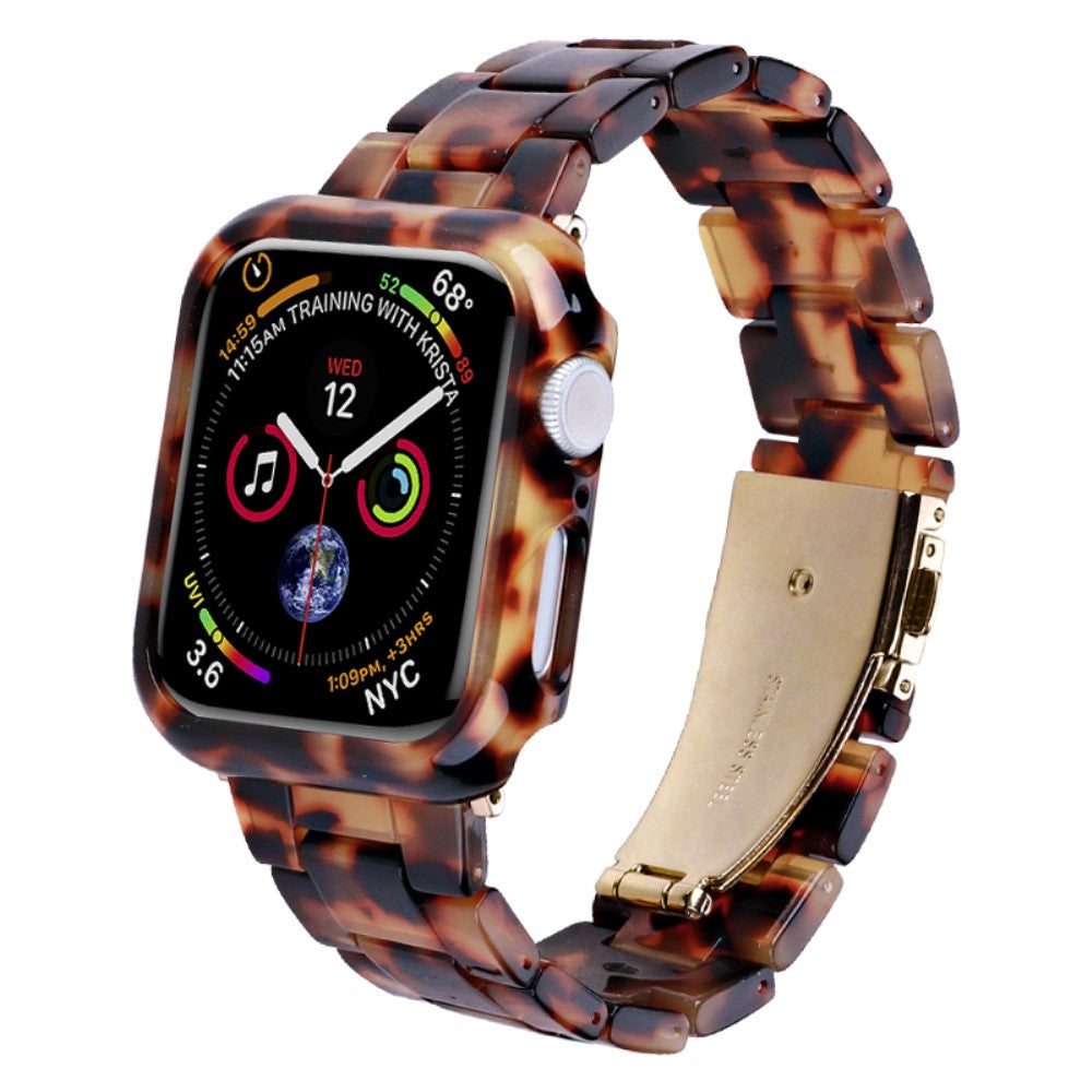 Flot Metal Og Plastik Universal Rem passer til Apple Smartwatch - Brun#serie_2