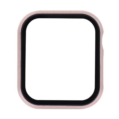 Mega Fed Universal Cover med Skærmbeskytter i Metal og Hærdet Glas passer til Apple Smartwatch - Pink#serie_4