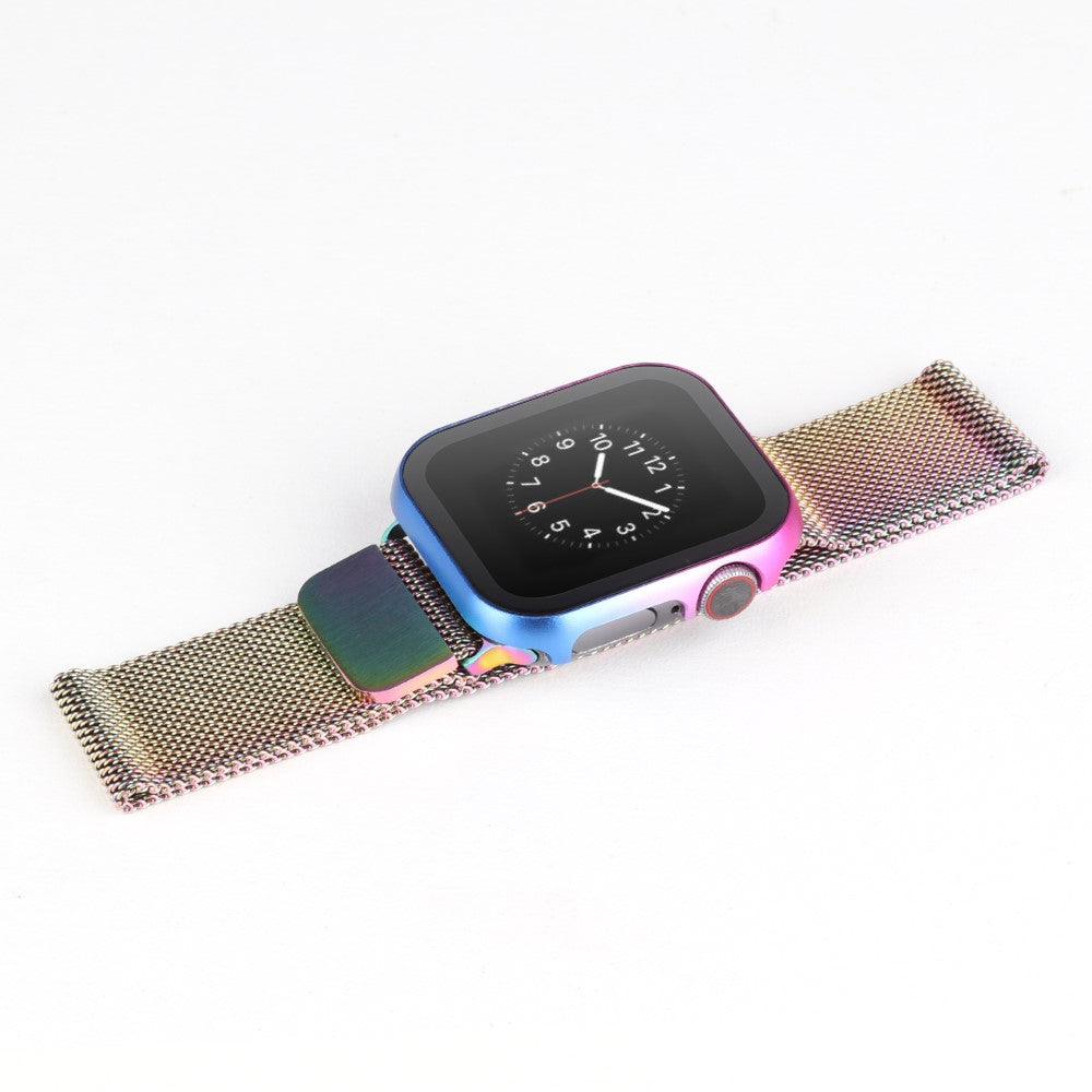 Mega Fed Universal Cover med Skærmbeskytter i Metal og Hærdet Glas passer til Apple Smartwatch - Flerfarvet#serie_6