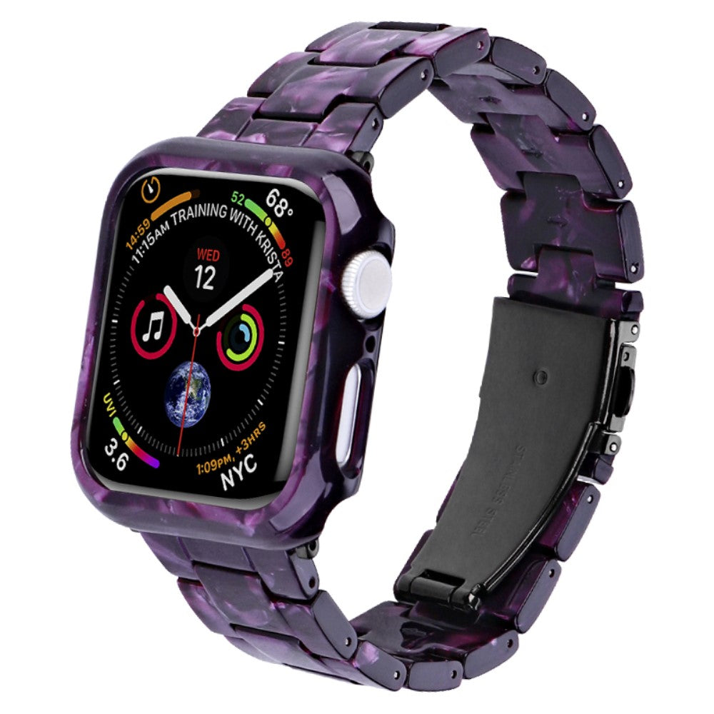 Fortrinligt Metal Og Plastik Universal Rem passer til Apple Smartwatch - Lilla#serie_12