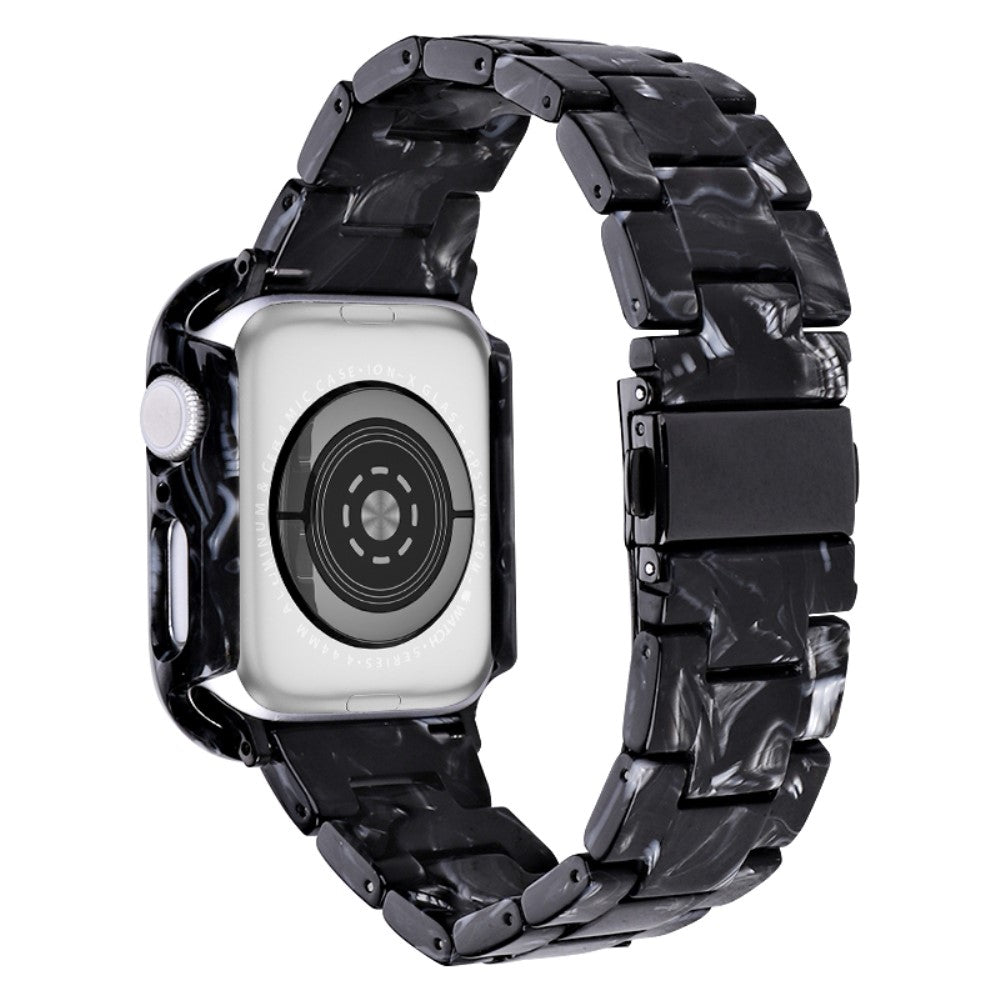 Fortrinligt Metal Og Plastik Universal Rem passer til Apple Smartwatch - Sort#serie_6