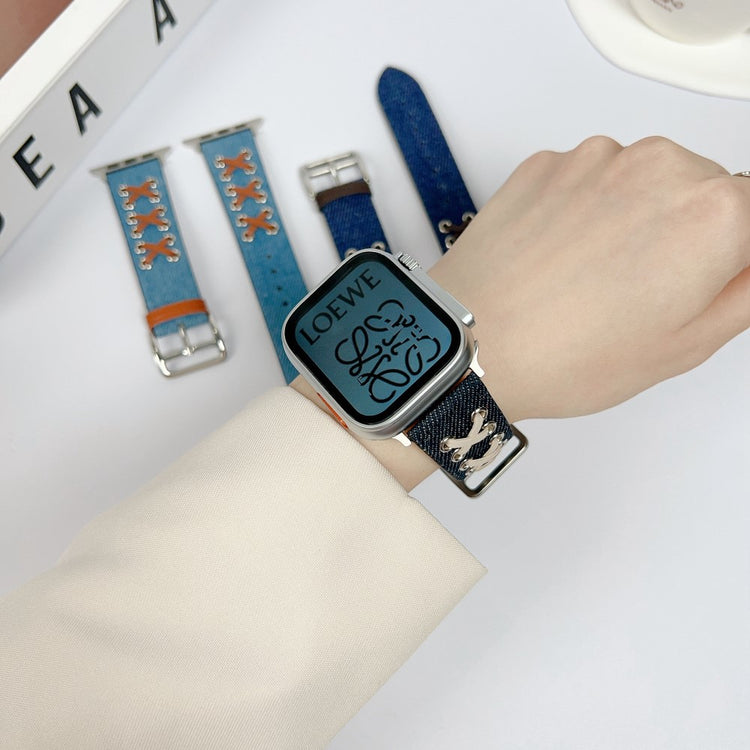 Mega Fed Metal Og Nylon Universal Rem passer til Apple Smartwatch - Sort#serie_1