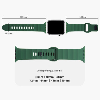 Apple Watch Series 9 45mm / Ultra 2 wavy style silicone strap - Black#serie_7