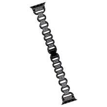 Apple Watch Series 9 45mm / Ultra 2 rhinestone décor metal strap - Black#serie_1