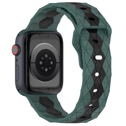 Apple Watch Series 9 45mm / Ultra 2 football pattern silicone strap - Olive Green+Black#serie_5