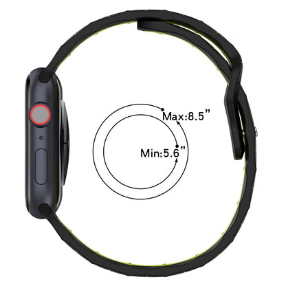 Apple Watch Series 9 45mm / Ultra 2 football pattern silicone strap - Midnight Blue / Black#serie_9