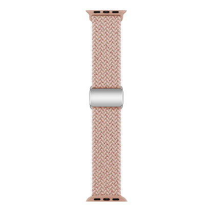 Mega Skøn Metal Og Nylon Universal Rem passer til Apple Smartwatch - Pink#serie_2