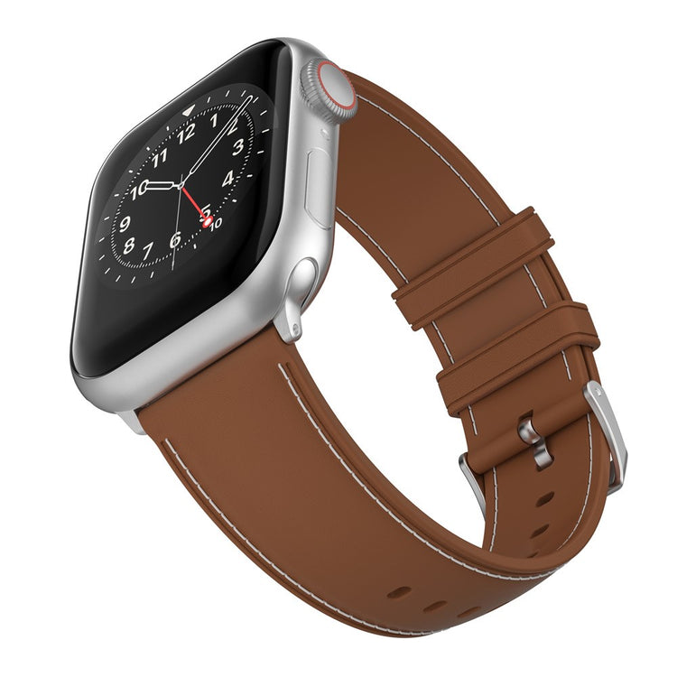 Elegant Metal Og Kunstlæder Universal Rem passer til Apple Smartwatch - Brun#serie_4