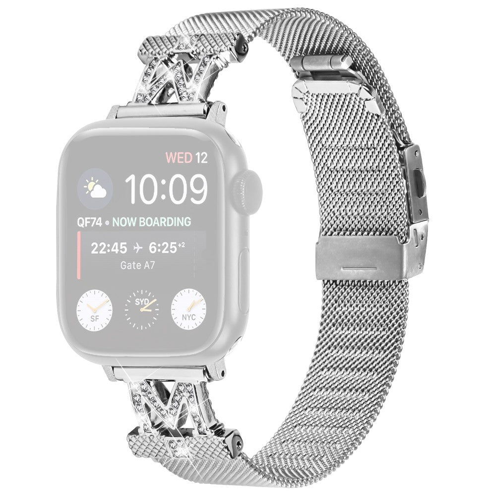 Tidsløst Metal Og Rhinsten Universal Rem passer til Apple Smartwatch - Sølv#serie_027
