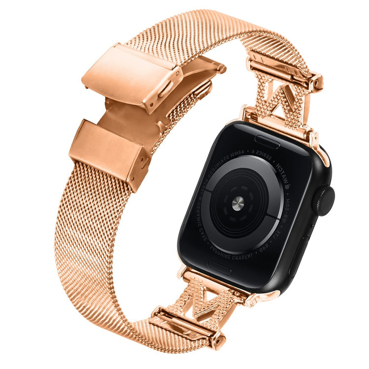 Holdbart Metal Og Rhinsten Universal Rem passer til Apple Smartwatch - Pink#serie_2