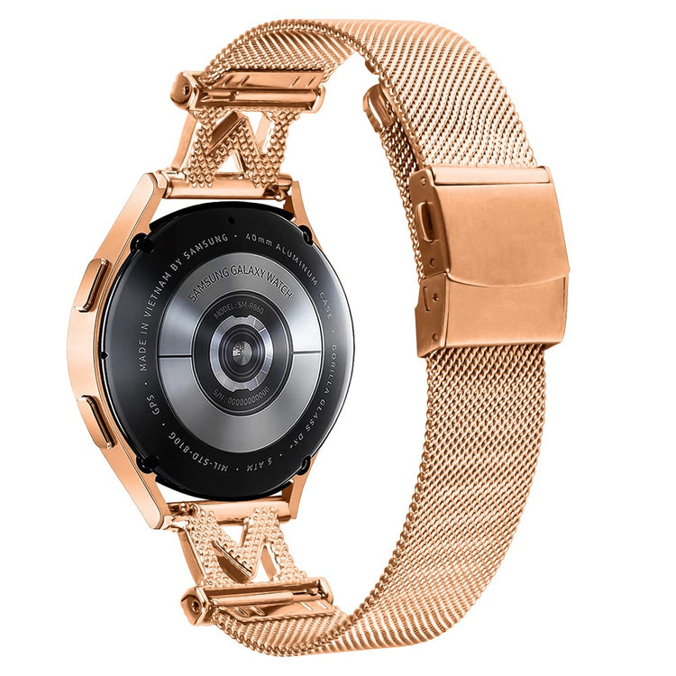 Meget Holdbart Metal Og Rhinsten Universal Rem passer til Smartwatch - Pink#serie_2