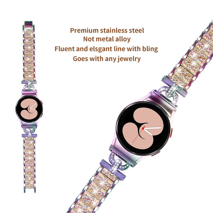 Klassisk Metal Og Rhinsten Universal Rem passer til Samsung Smartwatch - Flerfarvet#serie_1