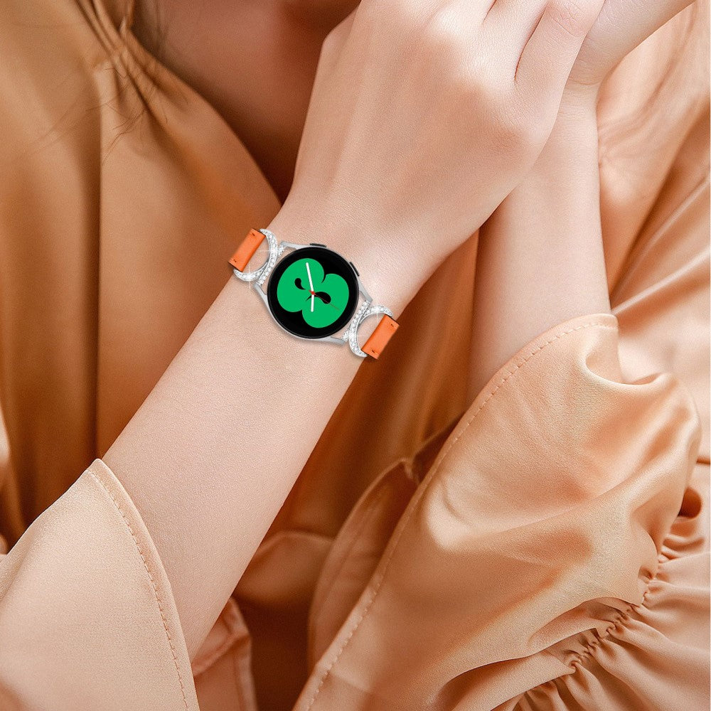 Meget Smuk Kunstlæder Universal Rem passer til Samsung Smartwatch - Orange#serie_1