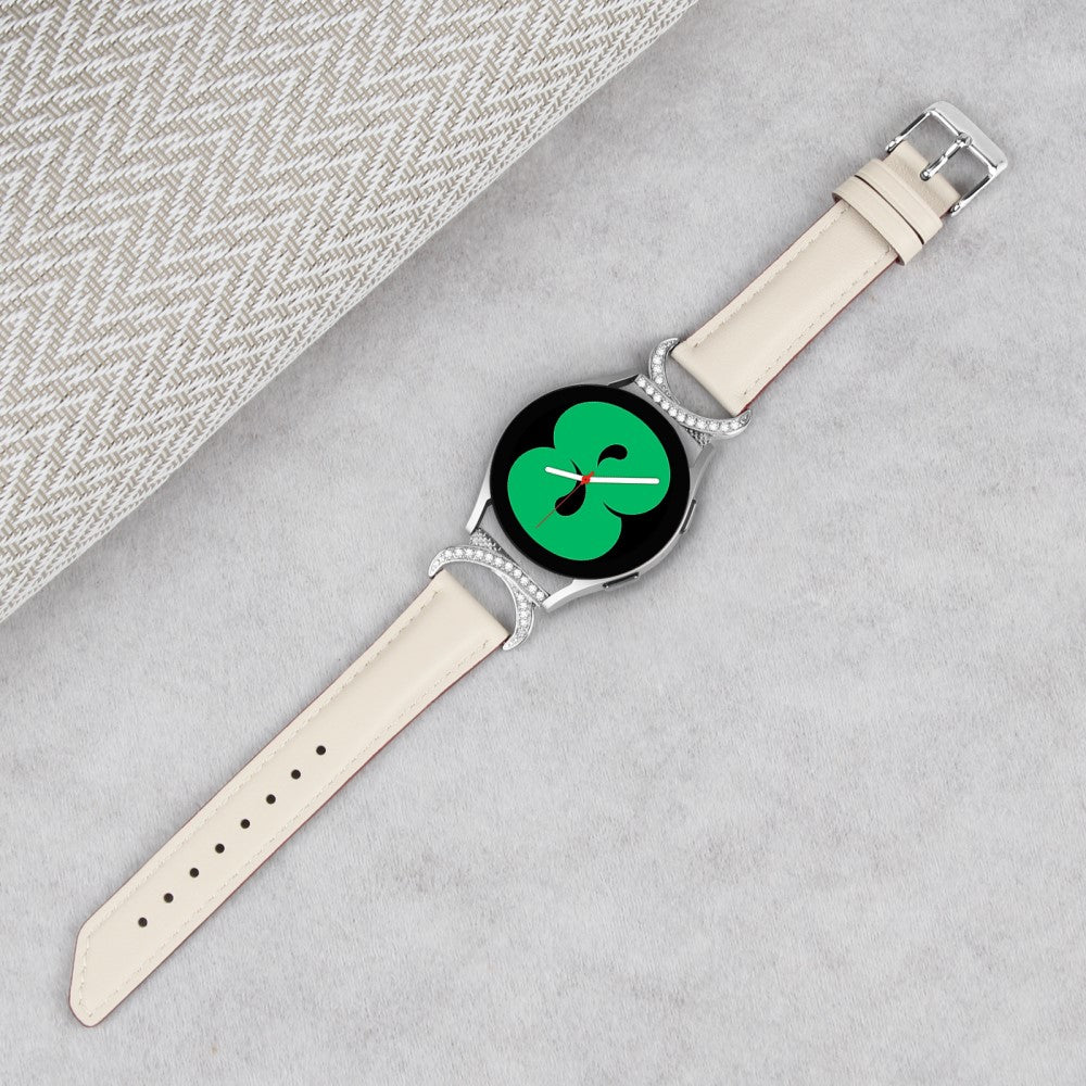 Meget Smuk Kunstlæder Universal Rem passer til Samsung Smartwatch - Hvid#serie_5
