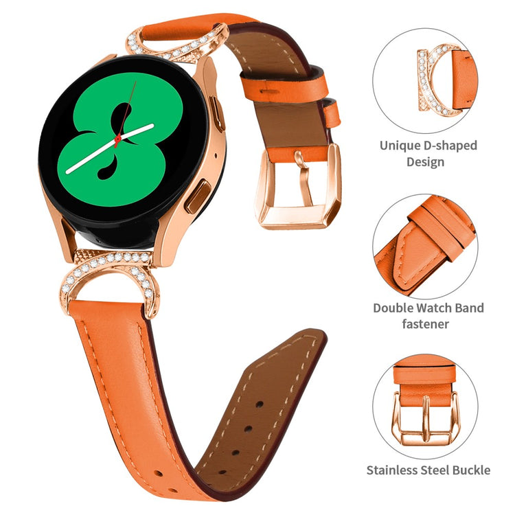 Vildt Holdbart Kunstlæder Universal Rem passer til Samsung Smartwatch - Orange#serie_1