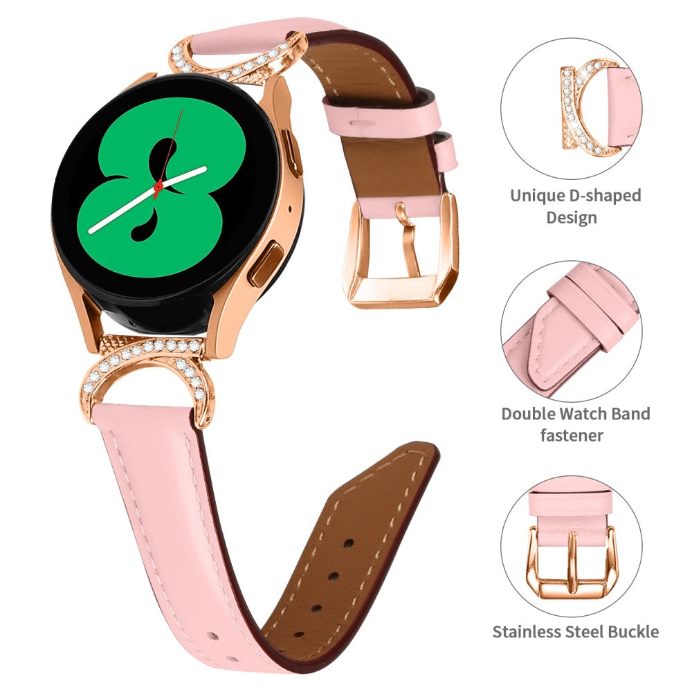 Vildt Holdbart Kunstlæder Universal Rem passer til Samsung Smartwatch - Pink#serie_2