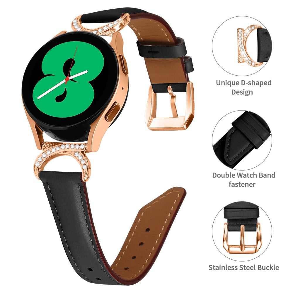 Vildt Holdbart Kunstlæder Universal Rem passer til Samsung Smartwatch - Sort#serie_3
