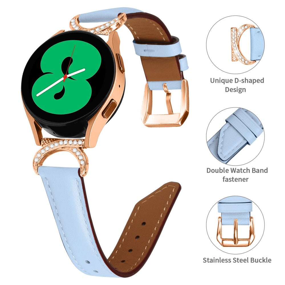 Vildt Holdbart Kunstlæder Universal Rem passer til Samsung Smartwatch - Blå#serie_4
