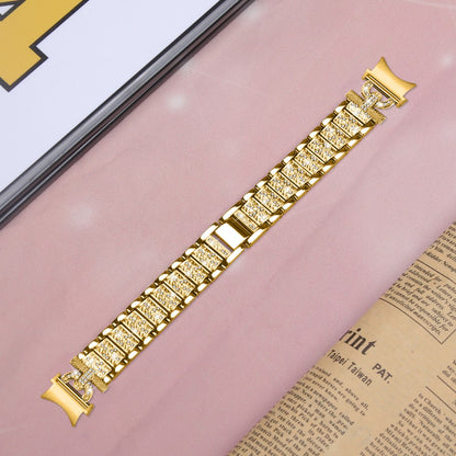Smuk Metal Og Rhinsten Universal Rem passer til Samsung Smartwatch - Guld#serie_3