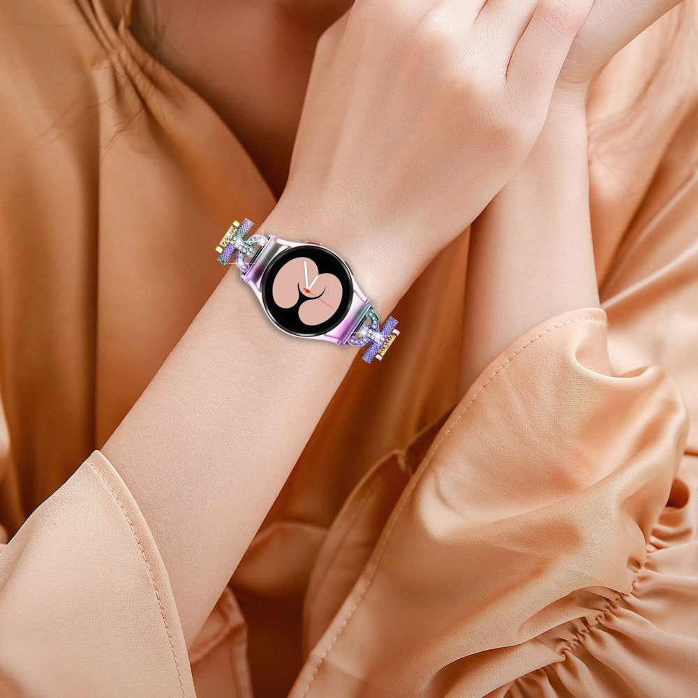 Smuk Metal Og Rhinsten Universal Rem passer til Samsung Smartwatch - Flerfarvet#serie_4