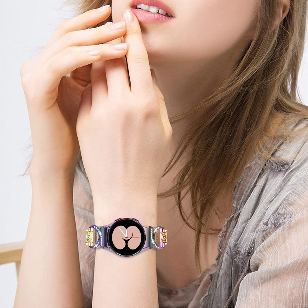 Smuk Metal Og Rhinsten Universal Rem passer til Samsung Smartwatch - Flerfarvet#serie_4