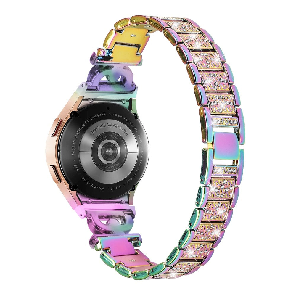 Smuk Metal Og Rhinsten Universal Rem passer til Samsung Smartwatch - Flerfarvet#serie_4
