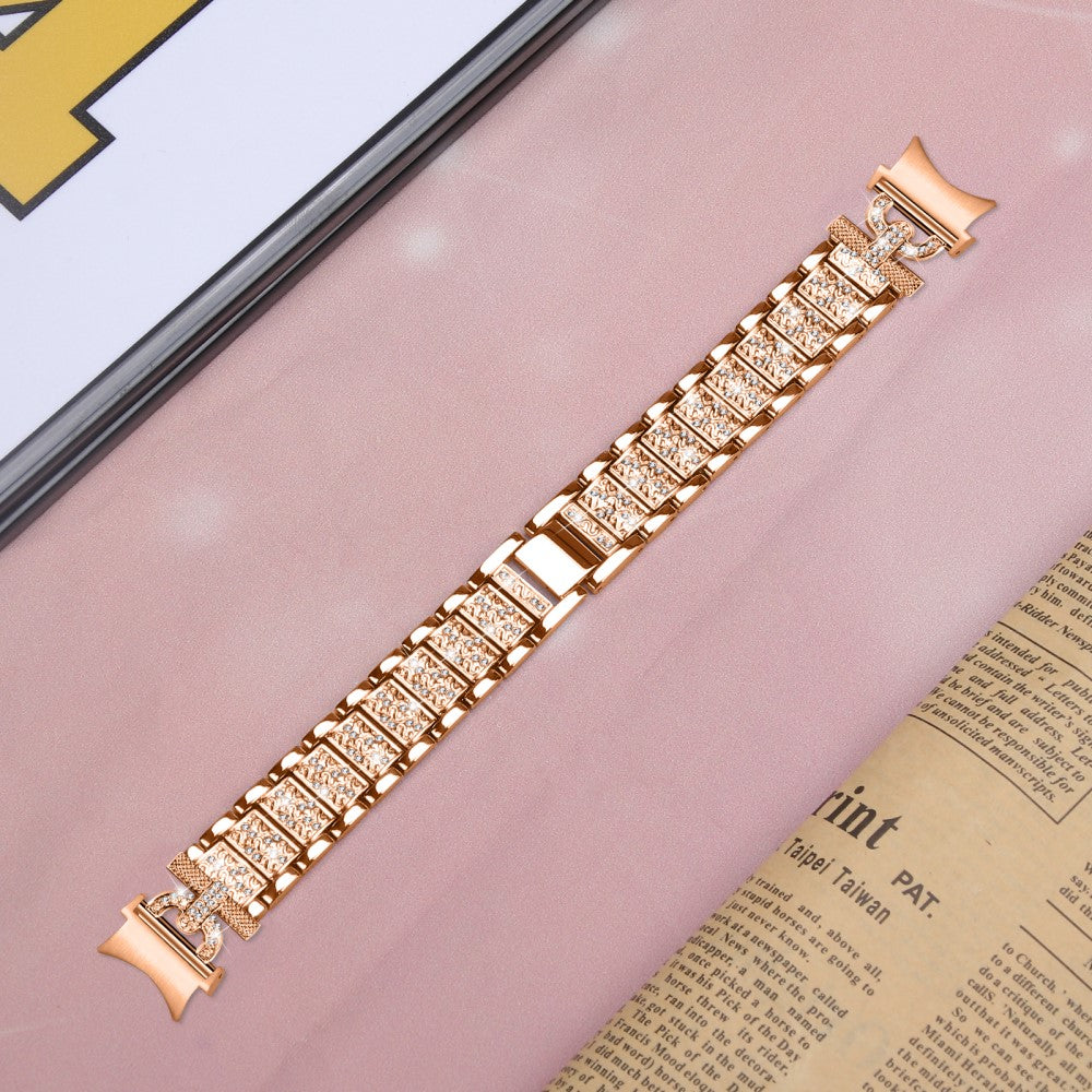 Smuk Metal Og Rhinsten Universal Rem passer til Samsung Smartwatch - Pink#serie_5