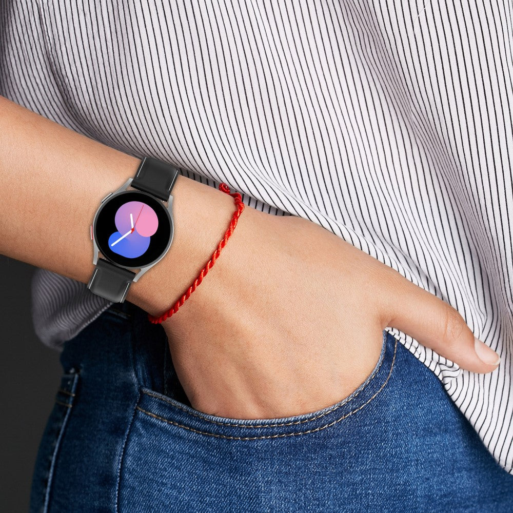 Vildt Godt Ægte Læder Universal Rem passer til Samsung Smartwatch - Sort#serie_1