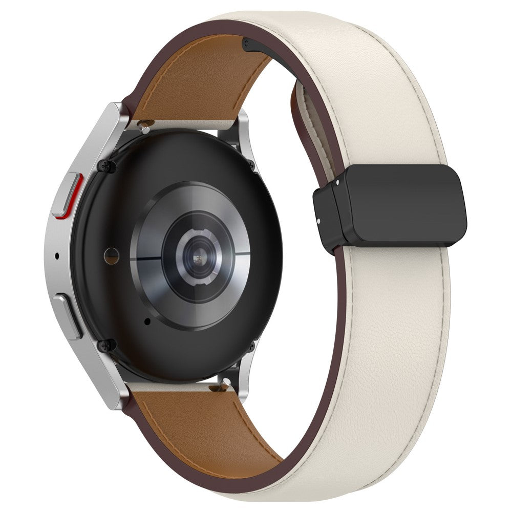 Vildt Godt Ægte Læder Universal Rem passer til Samsung Smartwatch - Hvid#serie_5