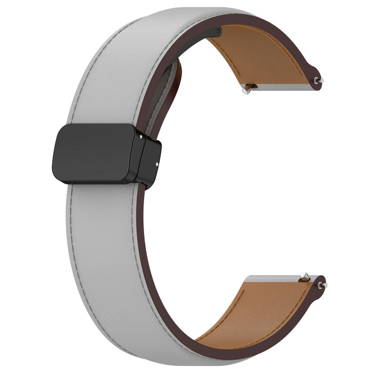 Vildt Godt Ægte Læder Universal Rem passer til Samsung Smartwatch - Sølv#serie_7